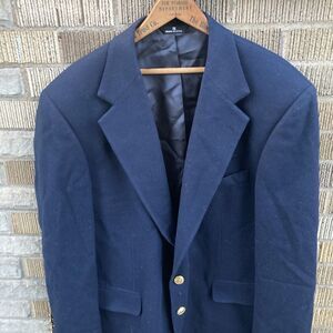 Ralph Lauren Polo University Blazer Mens 40R Navy Gold Button Wool Sport Coat